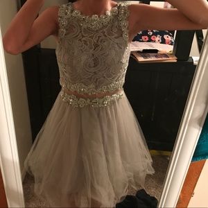 GREY HOMECOMING DRESS